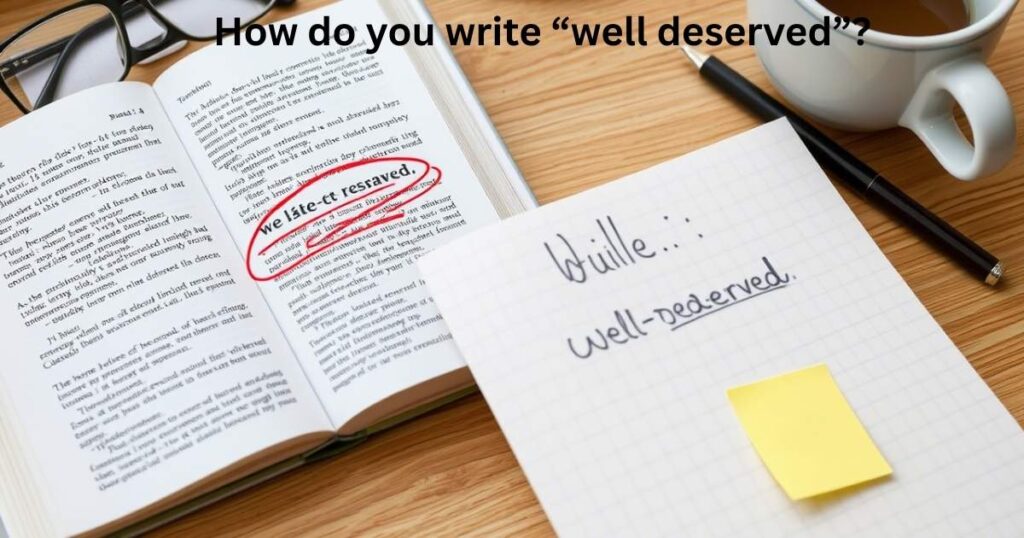 How do you write “well deserved”?