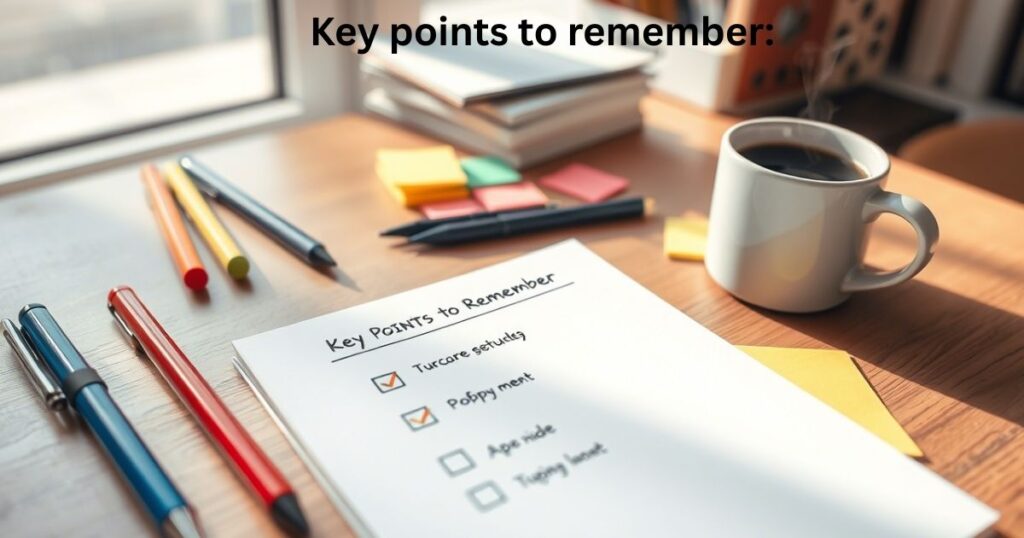 Key points to remember: