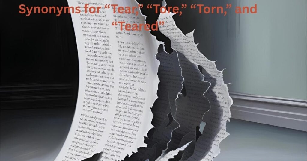 Synonyms for “Tear,” “Tore,” “Torn,” and “Teared”