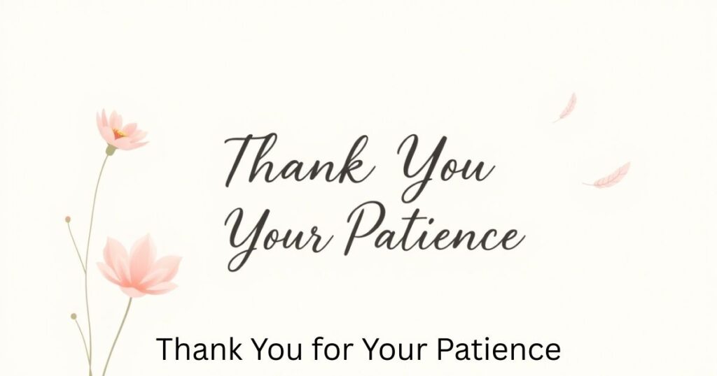 Thank You for Your Patience