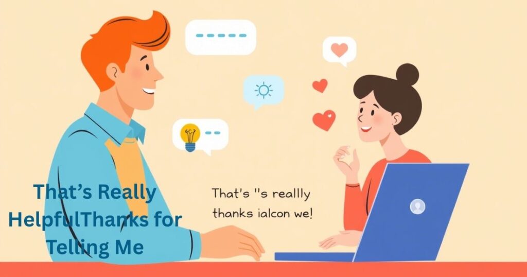 That’s Really HelpfulThanks for Telling Me