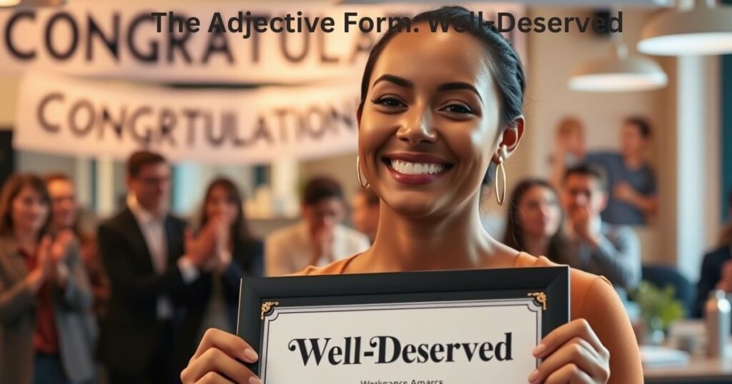 The Adjective Form: Well-Deserved