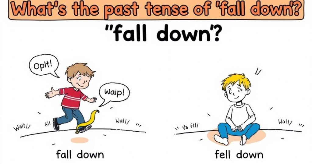 What’s the past tense of “fall down”?