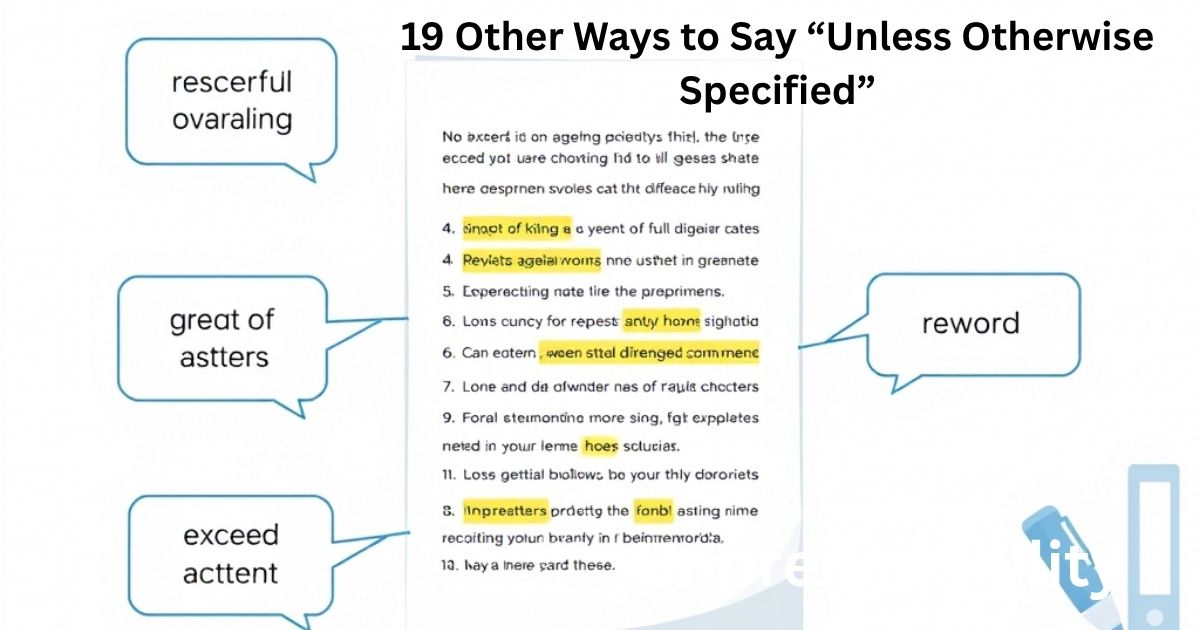 Other Ways to Say “Unless Otherwise Specified”