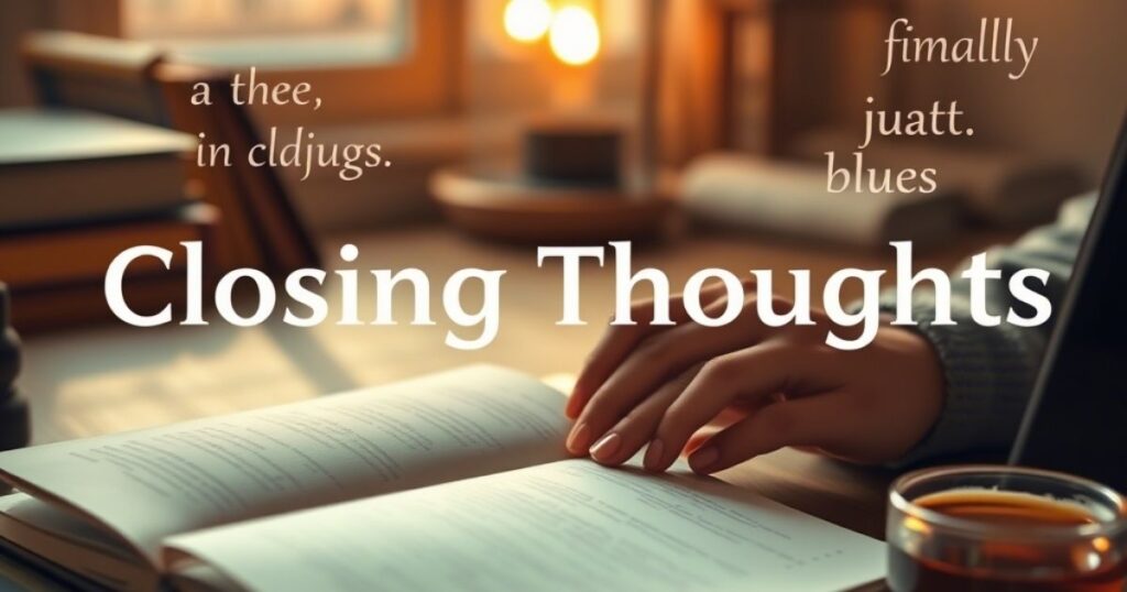 Closing Thoughts