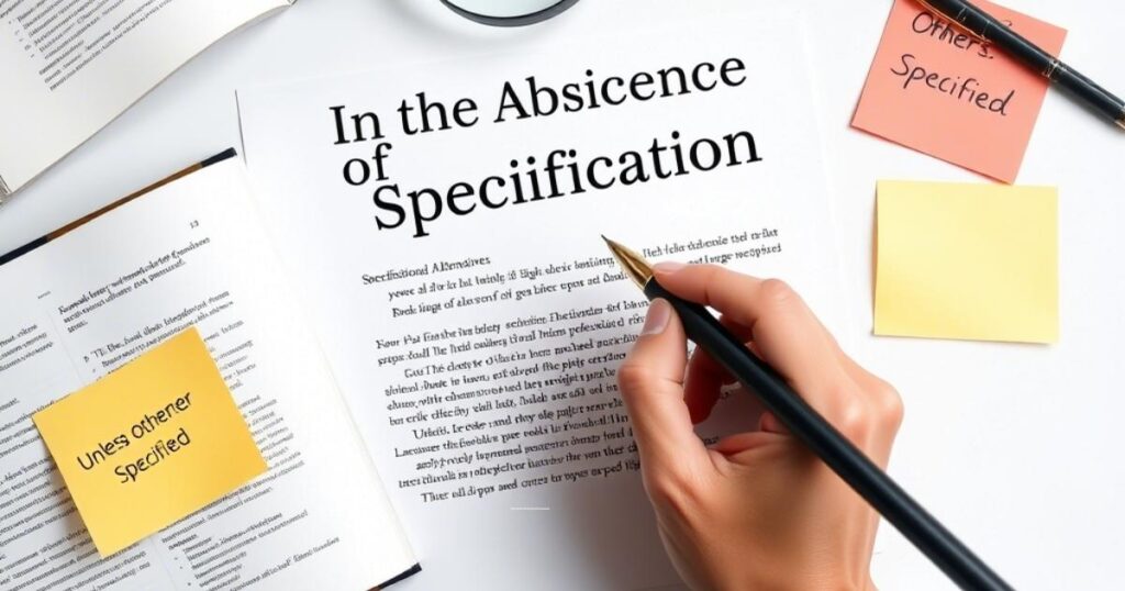 In the Absence of Specification